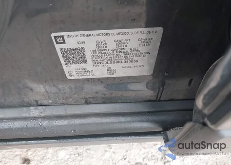 2019 Chevrolet Trax Lt from USA, damaged, VIN 3GNCJLSB8KL343856